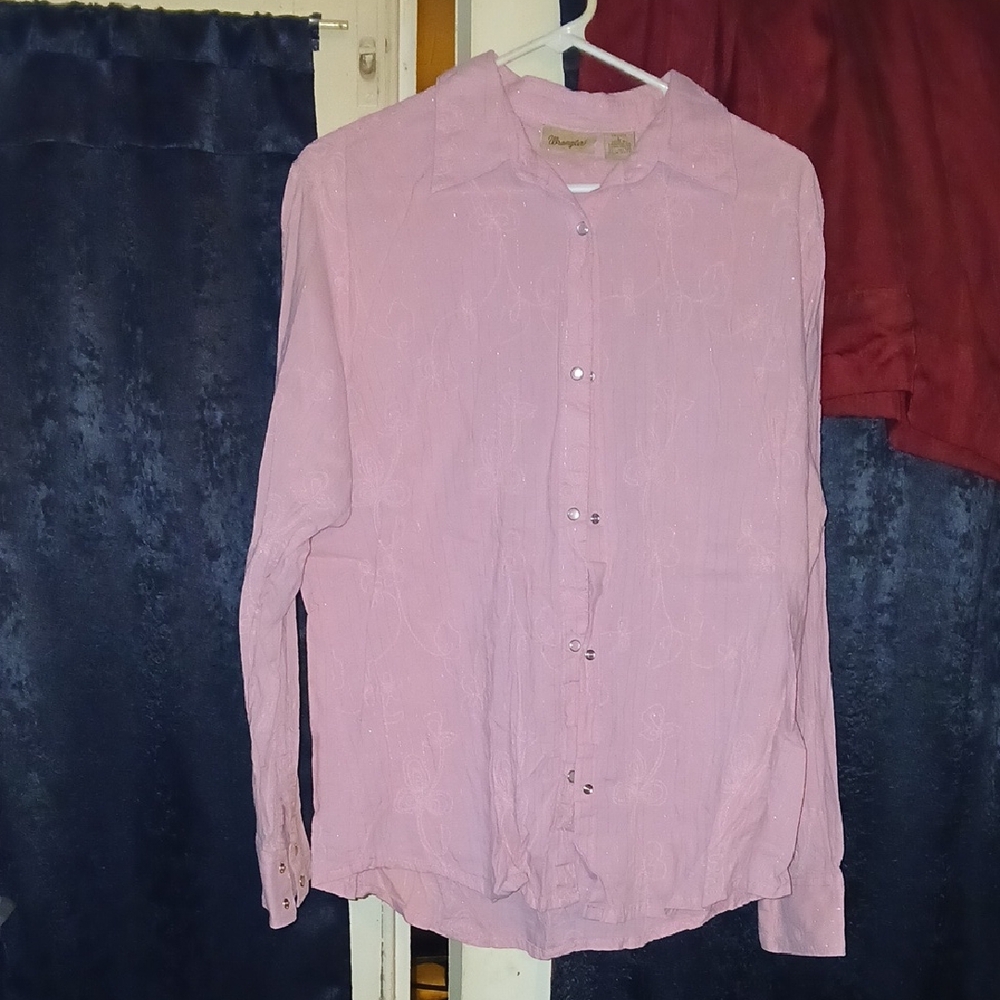 Wrangler Pink Button Down Shirt